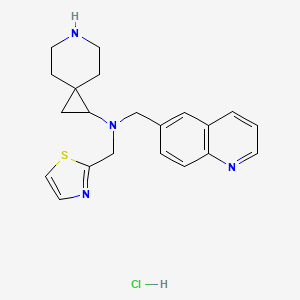 molecular formula C21H25ClN4S B6674056 N-(quinolin-6-ylmethyl)-N-(1,3-thiazol-2-ylmethyl)-6-azaspiro[2.5]octan-2-amine;hydrochloride 