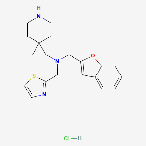 molecular formula C20H24ClN3OS B6674063 N-(1-benzofuran-2-ylmethyl)-N-(1,3-thiazol-2-ylmethyl)-6-azaspiro[2.5]octan-2-amine;hydrochloride 