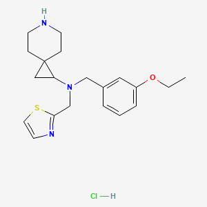 molecular formula C20H28ClN3OS B6674069 N-[(3-ethoxyphenyl)methyl]-N-(1,3-thiazol-2-ylmethyl)-6-azaspiro[2.5]octan-2-amine;hydrochloride 