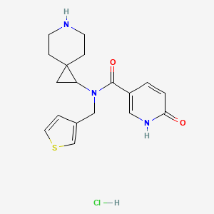 molecular formula C18H22ClN3O2S B6674105 N-(6-azaspiro[2.5]octan-2-yl)-6-oxo-N-(thiophen-3-ylmethyl)-1H-pyridine-3-carboxamide;hydrochloride 