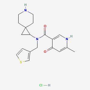 molecular formula C19H24ClN3O2S B6674121 N-(6-azaspiro[2.5]octan-2-yl)-6-methyl-4-oxo-N-(thiophen-3-ylmethyl)-1H-pyridine-3-carboxamide;hydrochloride 