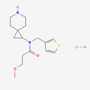 molecular formula C16H25ClN2O2S B6674136 N-(6-azaspiro[2.5]octan-2-yl)-3-methoxy-N-(thiophen-3-ylmethyl)propanamide;hydrochloride 