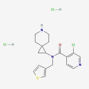 molecular formula C18H22Cl3N3OS B6674154 N-(6-azaspiro[2.5]octan-2-yl)-3-chloro-N-(thiophen-3-ylmethyl)pyridine-4-carboxamide;dihydrochloride 