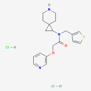 molecular formula C19H25Cl2N3O2S B6674189 N-(6-azaspiro[2.5]octan-2-yl)-2-pyridin-3-yloxy-N-(thiophen-3-ylmethyl)acetamide;dihydrochloride 