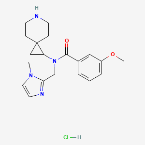 molecular formula C20H27ClN4O2 B6674269 N-(6-azaspiro[2.5]octan-2-yl)-3-methoxy-N-[(1-methylimidazol-2-yl)methyl]benzamide;hydrochloride 