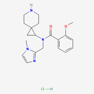 molecular formula C20H27ClN4O2 B6674288 N-(6-azaspiro[2.5]octan-2-yl)-2-methoxy-N-[(1-methylimidazol-2-yl)methyl]benzamide;hydrochloride 
