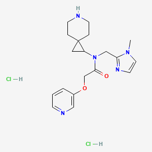 molecular formula C19H27Cl2N5O2 B6674311 N-(6-azaspiro[2.5]octan-2-yl)-N-[(1-methylimidazol-2-yl)methyl]-2-pyridin-3-yloxyacetamide;dihydrochloride 