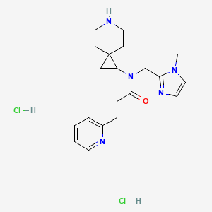 molecular formula C20H29Cl2N5O B6674313 N-(6-azaspiro[2.5]octan-2-yl)-N-[(1-methylimidazol-2-yl)methyl]-3-pyridin-2-ylpropanamide;dihydrochloride 