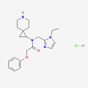 molecular formula C21H29ClN4O2 B6674464 N-(6-azaspiro[2.5]octan-2-yl)-N-[(1-ethylimidazol-2-yl)methyl]-2-phenoxyacetamide;hydrochloride 