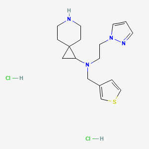 molecular formula C17H26Cl2N4S B6675037 N-(2-pyrazol-1-ylethyl)-N-(thiophen-3-ylmethyl)-6-azaspiro[2.5]octan-2-amine;dihydrochloride 