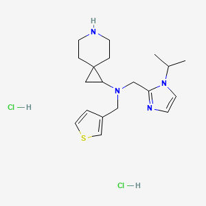 molecular formula C19H30Cl2N4S B6675070 N-[(1-propan-2-ylimidazol-2-yl)methyl]-N-(thiophen-3-ylmethyl)-6-azaspiro[2.5]octan-2-amine;dihydrochloride 