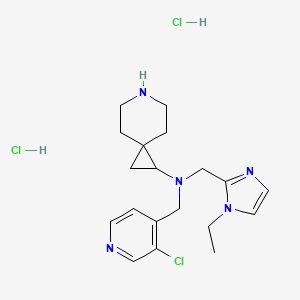 molecular formula C19H28Cl3N5 B6675094 N-[(3-chloropyridin-4-yl)methyl]-N-[(1-ethylimidazol-2-yl)methyl]-6-azaspiro[2.5]octan-2-amine;dihydrochloride 