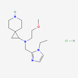 molecular formula C16H29ClN4O B6675105 N-[(1-ethylimidazol-2-yl)methyl]-N-(2-methoxyethyl)-6-azaspiro[2.5]octan-2-amine;hydrochloride 