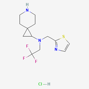 molecular formula C13H19ClF3N3S B6675123 N-(1,3-thiazol-2-ylmethyl)-N-(2,2,2-trifluoroethyl)-6-azaspiro[2.5]octan-2-amine;hydrochloride 