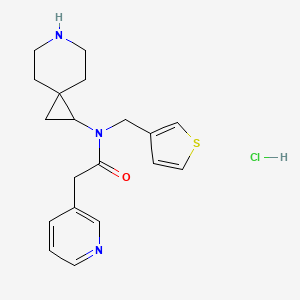 molecular formula C19H24ClN3OS B6675717 N-(6-azaspiro[2.5]octan-2-yl)-2-pyridin-3-yl-N-(thiophen-3-ylmethyl)acetamide;hydrochloride 