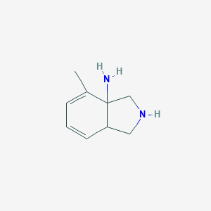 molecular formula C9H14N2 B066794 4-Methyl-2,3,3a,7a-tetrahydro-1H-isoindol-3a-amine CAS No. 177337-04-1