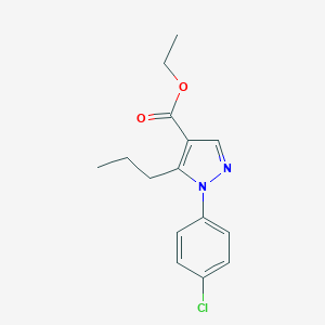 molecular formula C15H17ClN2O2 B066795 1-(4-氯苯基)-5-丙基-1H-吡唑-4-甲酸乙酯 CAS No. 175137-16-3