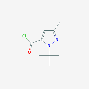 molecular formula C9H13ClN2O B066796 1-(Tert-butyl)-3-methyl-1H-pyrazole-5-carbonyl chloride CAS No. 175277-10-8