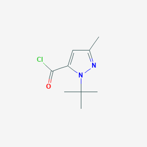 molecular formula C9H13ClN2O B066796 1-叔丁基-3-甲基-1H-吡唑-5-酰氯 CAS No. 175277-10-8