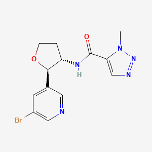 molecular formula C13H14BrN5O2 B6680471 N-[(2R,3S)-2-(5-bromopyridin-3-yl)oxolan-3-yl]-3-methyltriazole-4-carboxamide 