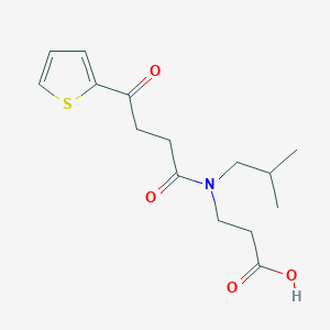 molecular formula C15H21NO4S B6680885 3-[2-Methylpropyl-(4-oxo-4-thiophen-2-ylbutanoyl)amino]propanoic acid 