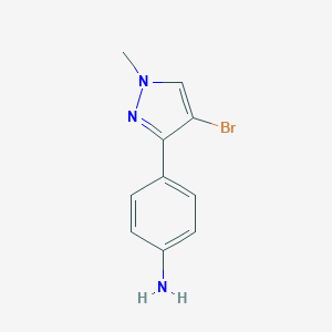 molecular formula C10H10BrN3 B066816 4-(4-Bromo-1-methylpyrazol-3-yl)aniline CAS No. 175276-41-2