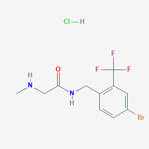 molecular formula C11H13BrClF3N2O B6682212 N-[[4-bromo-2-(trifluoromethyl)phenyl]methyl]-2-(methylamino)acetamide;hydrochloride 