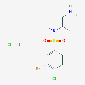 molecular formula C10H15BrCl2N2O2S B6682251 N-(1-aminopropan-2-yl)-3-bromo-4-chloro-N-methylbenzenesulfonamide;hydrochloride 