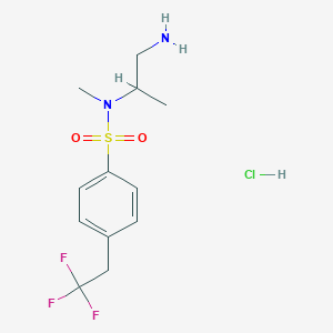 molecular formula C12H18ClF3N2O2S B6682258 N-(1-aminopropan-2-yl)-N-methyl-4-(2,2,2-trifluoroethyl)benzenesulfonamide;hydrochloride 