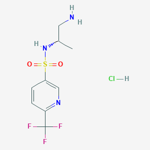 molecular formula C9H13ClF3N3O2S B6682266 N-[(2S)-1-aminopropan-2-yl]-6-(trifluoromethyl)pyridine-3-sulfonamide;hydrochloride 