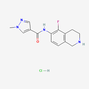 molecular formula C14H16ClFN4O B6682973 N-(5-fluoro-1,2,3,4-tetrahydroisoquinolin-6-yl)-1-methylpyrazole-4-carboxamide;hydrochloride 