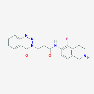 molecular formula C19H18FN5O2 B6682978 N-(5-fluoro-1,2,3,4-tetrahydroisoquinolin-6-yl)-3-(4-oxo-1,2,3-benzotriazin-3-yl)propanamide 