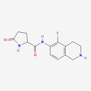 molecular formula C14H16FN3O2 B6682983 N-(5-fluoro-1,2,3,4-tetrahydroisoquinolin-6-yl)-5-oxopyrrolidine-2-carboxamide 