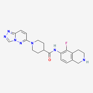 molecular formula C20H22FN7O B6682984 N-(5-fluoro-1,2,3,4-tetrahydroisoquinolin-6-yl)-1-([1,2,4]triazolo[4,3-b]pyridazin-6-yl)piperidine-4-carboxamide 