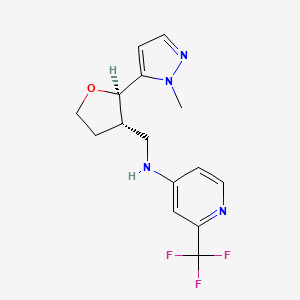 molecular formula C15H17F3N4O B6683129 N-[[(2R,3S)-2-(2-methylpyrazol-3-yl)oxolan-3-yl]methyl]-2-(trifluoromethyl)pyridin-4-amine 