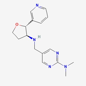 molecular formula C16H21N5O B6683310 N,N-dimethyl-5-[[[(2R,3S)-2-pyridin-3-yloxolan-3-yl]amino]methyl]pyrimidin-2-amine 