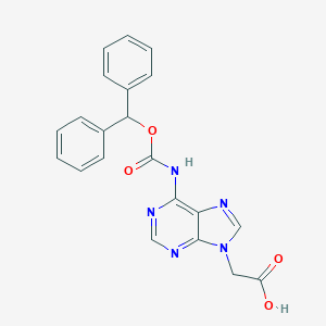 molecular formula C21H17N5O4 B066834 (6-Benzhydryloxycarbonylamino-purin-9-yl)-acetic acid CAS No. 186046-80-0