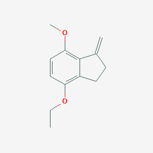 molecular formula C13H16O2 B066835 7-Ethoxy-4-methoxy-3-methylidene-1,2-dihydroindene CAS No. 172366-37-9