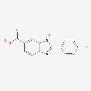 molecular formula C14H9ClN2O2 B066836 2-(4-氯苯基)-1H-苯并[d]咪唑-5-羧酸 CAS No. 174422-14-1
