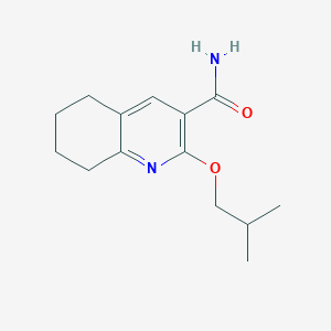 molecular formula C14H20N2O2 B066843 3-Quinolinecarboxamide, 5,6,7,8-tetrahydro-2-(2-methylpropoxy)- CAS No. 171011-10-2
