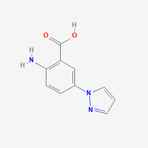 molecular formula C10H9N3O2 B066844 2-amino-5-(1H-pyrazol-1-yl)benzoic acid CAS No. 169045-03-8