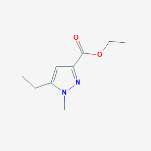 molecular formula C9H14N2O2 B066852 Ethyl 5-ethyl-1-methyl-1H-pyrazole-3-carboxylate CAS No. 165744-14-9