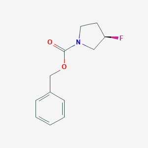 molecular formula C12H14FNO2 B066858 N-CBZ-3(R)-FLUOROPYRROLIDINE CAS No. 163457-21-4