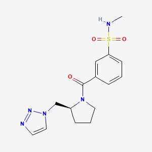 molecular formula C15H19N5O3S B6687051 N-methyl-3-[(2S)-2-(triazol-1-ylmethyl)pyrrolidine-1-carbonyl]benzenesulfonamide 
