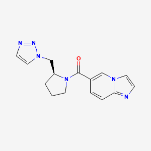 molecular formula C15H16N6O B6687313 imidazo[1,2-a]pyridin-6-yl-[(2S)-2-(triazol-1-ylmethyl)pyrrolidin-1-yl]methanone 
