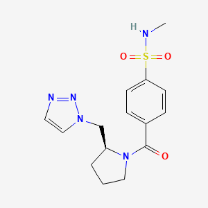 molecular formula C15H19N5O3S B6687395 N-methyl-4-[(2S)-2-(triazol-1-ylmethyl)pyrrolidine-1-carbonyl]benzenesulfonamide 