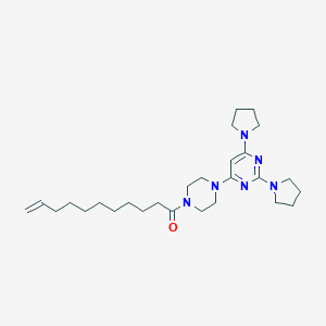 molecular formula C27H44N6O B066891 1-(10-Undecenoyl)-4-(2,6-di(1-pyrrolidinyl)-4-pyrimidinyl)piperazine CAS No. 159872-32-9