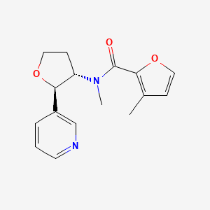 molecular formula C16H18N2O3 B6690355 N,3-dimethyl-N-[(2R,3S)-2-pyridin-3-yloxolan-3-yl]furan-2-carboxamide 