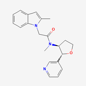 molecular formula C21H23N3O2 B6690356 N-methyl-2-(2-methylindol-1-yl)-N-[(2R,3S)-2-pyridin-3-yloxolan-3-yl]acetamide 