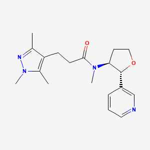 molecular formula C19H26N4O2 B6690395 N-methyl-N-[(2R,3S)-2-pyridin-3-yloxolan-3-yl]-3-(1,3,5-trimethylpyrazol-4-yl)propanamide 